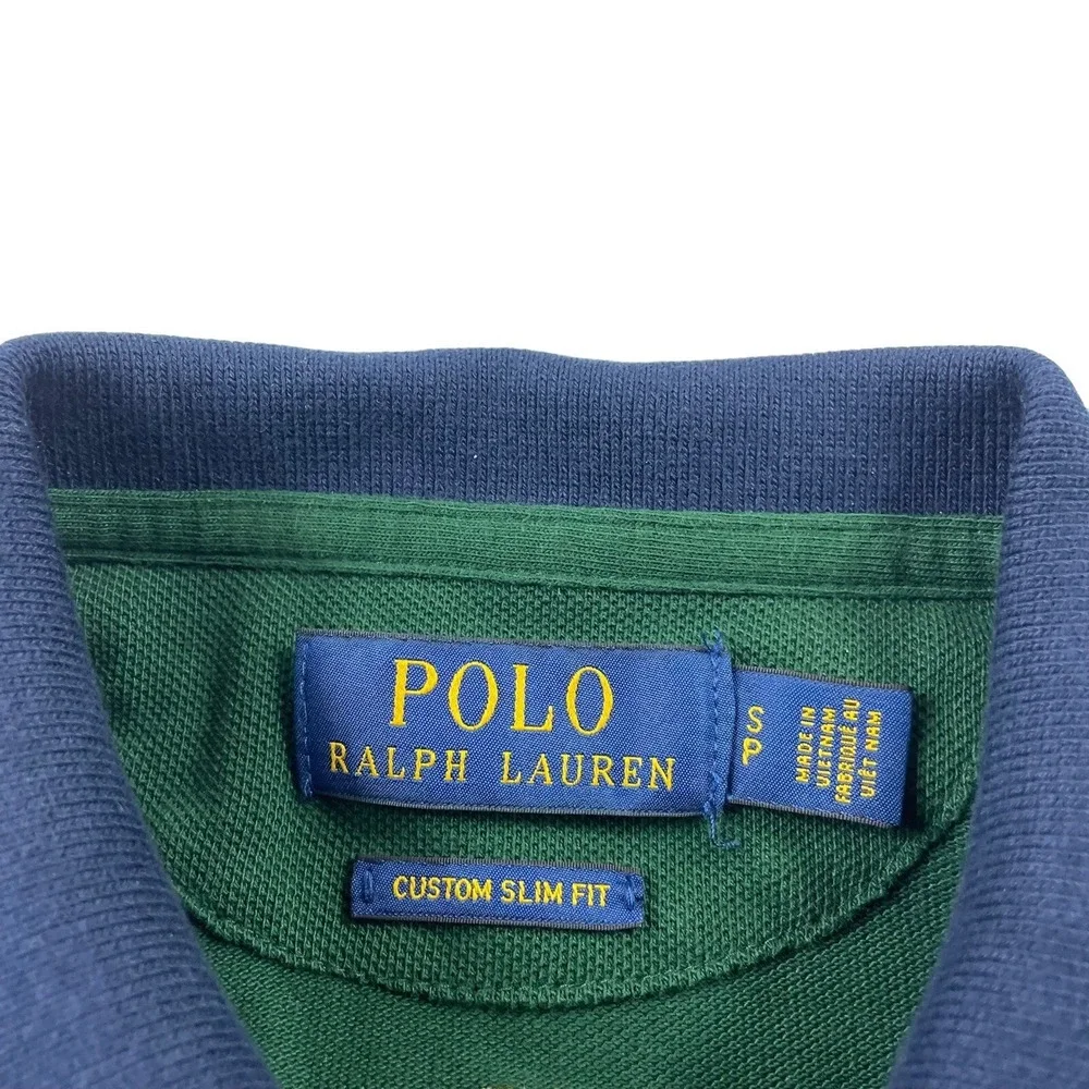 Polo Ralph Lauren Forest Green Skull University Letterman Polo Shirt Mens Small